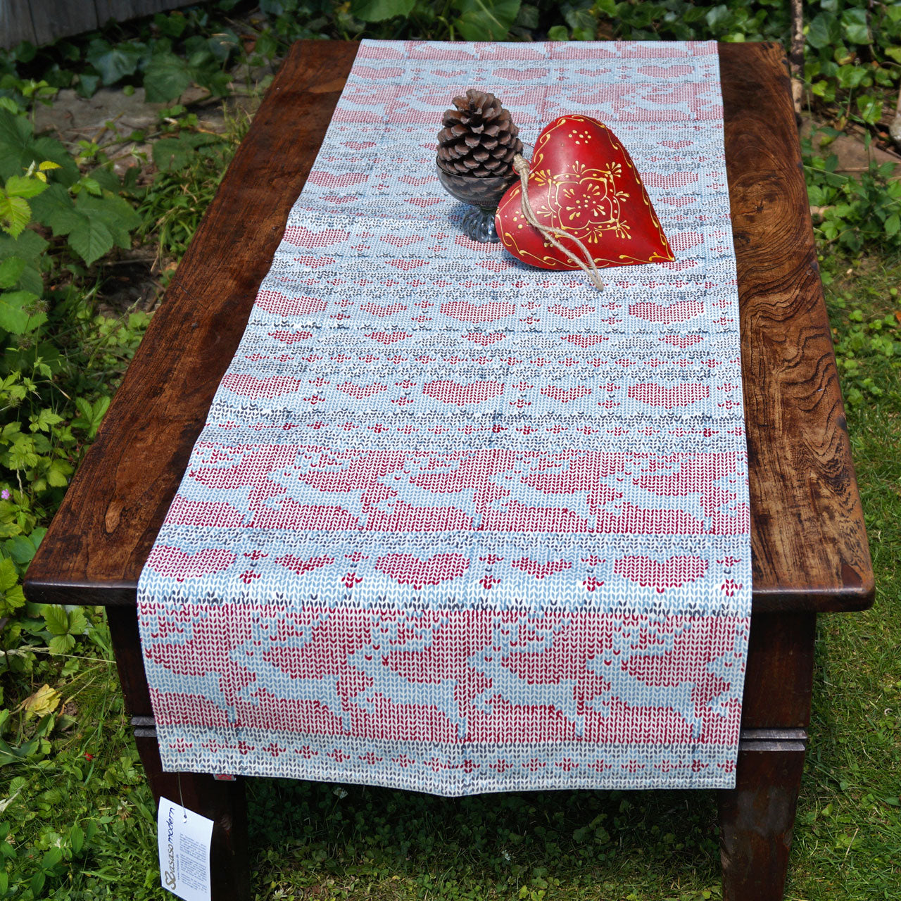 Tischläufer Blockprint Knit 45x150