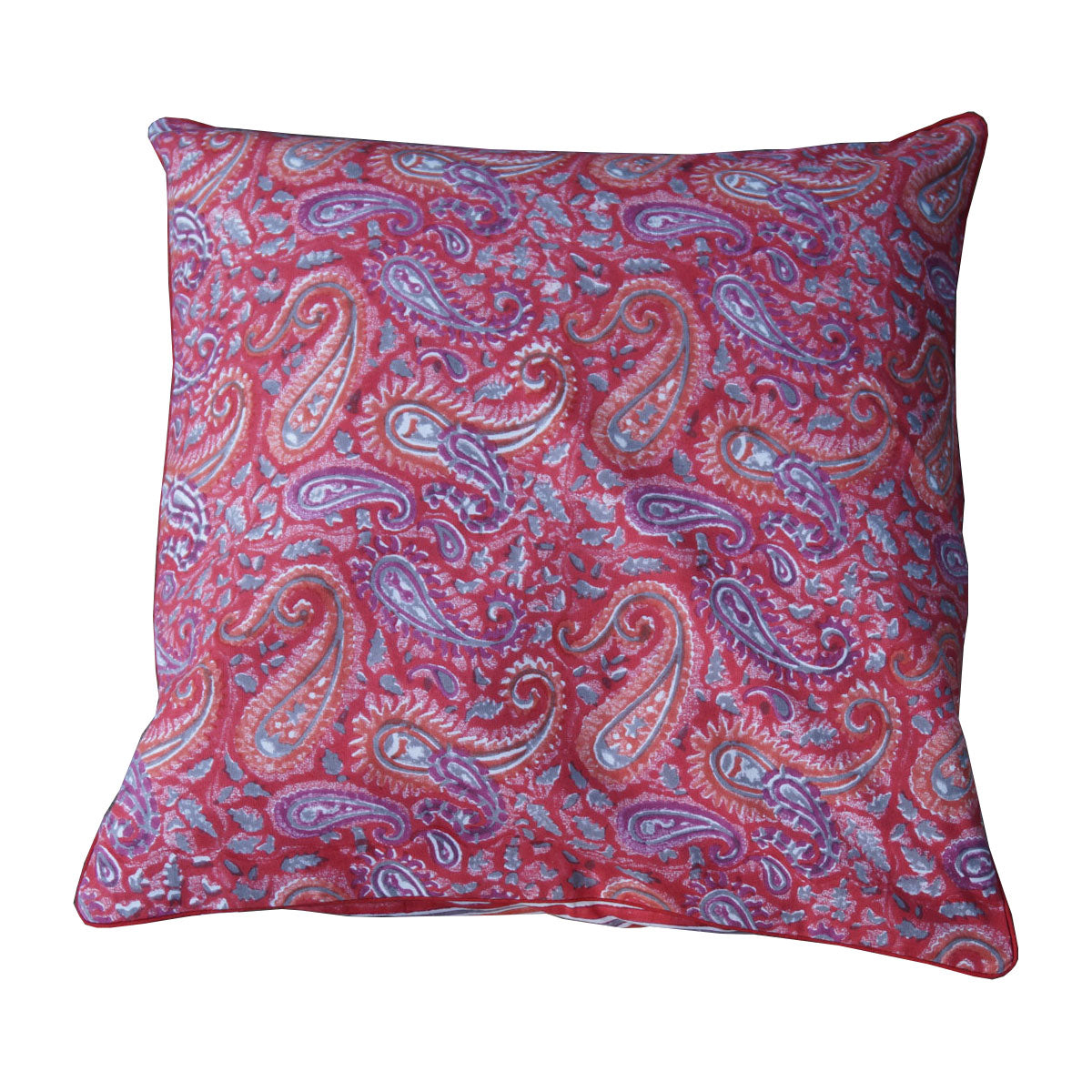 Kissenhülle Blockprint Red Paisley 40x40
