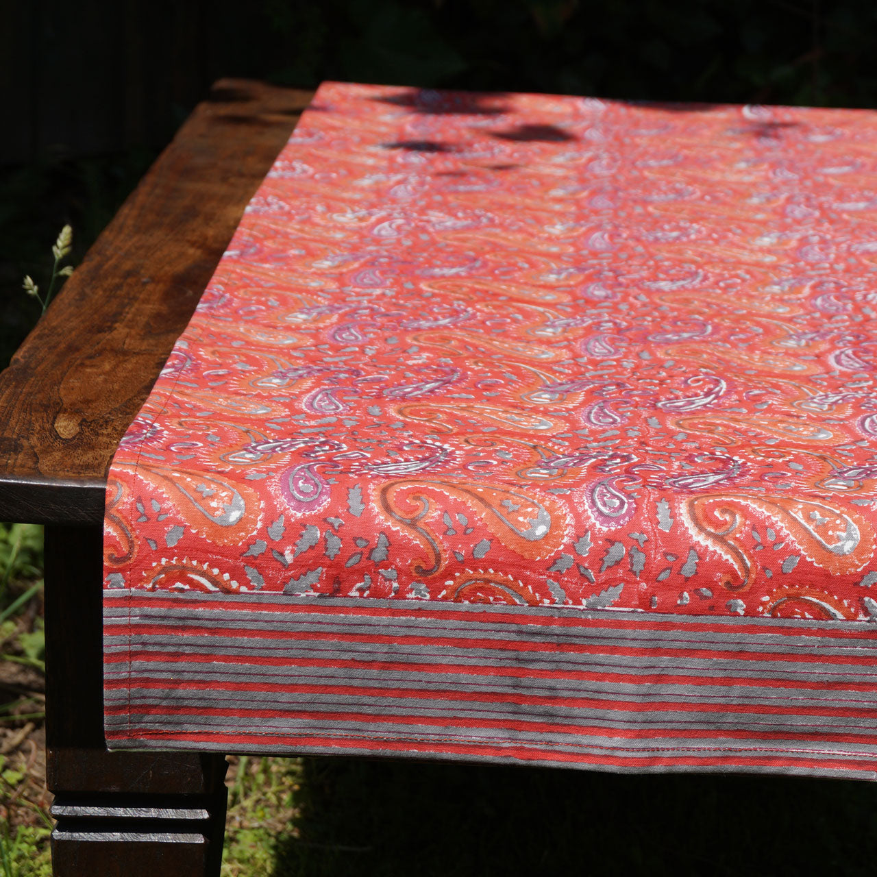 Tischläufer Blockprint Red Paisley 45x150