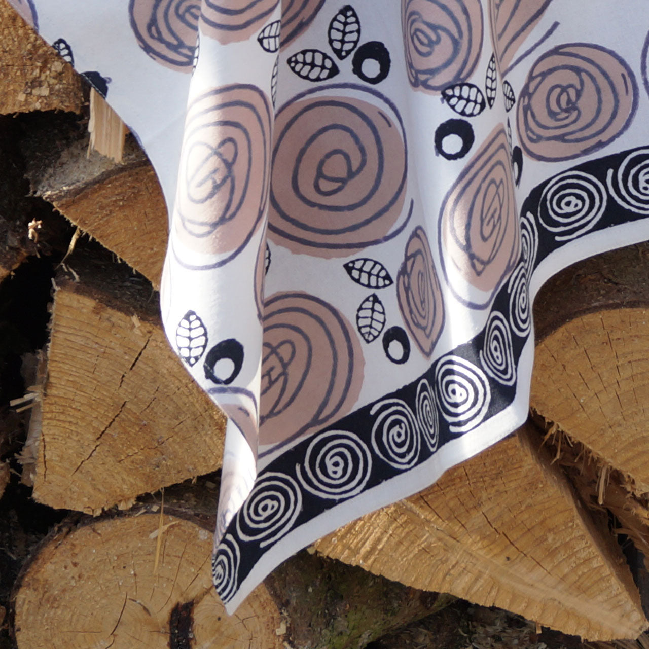 Geschirrtuch Blockprint Abstract Flower