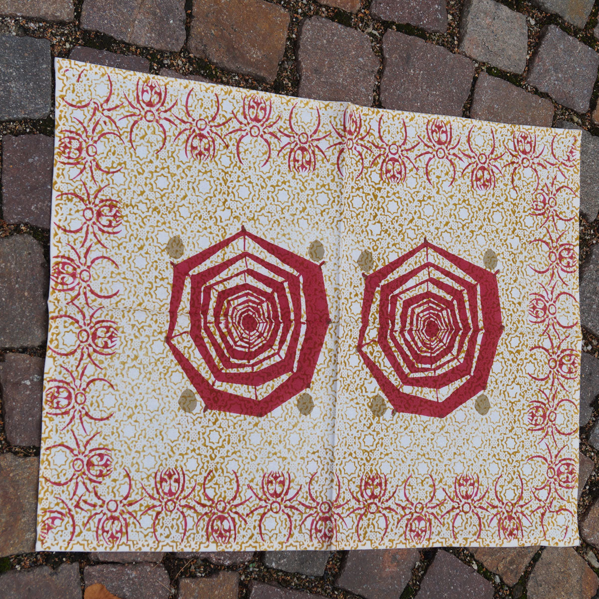 Geschirrtuch Blockprint Spider
