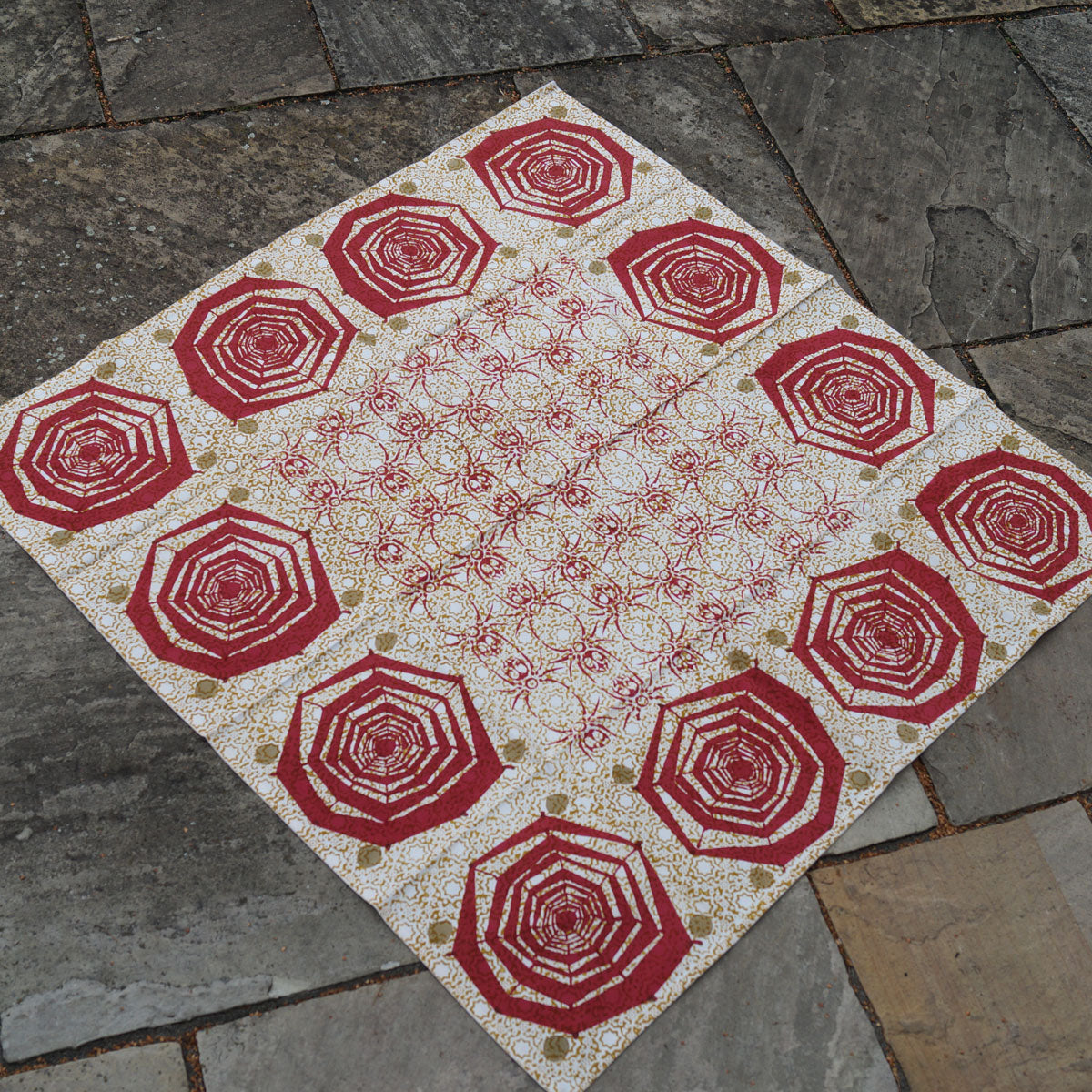 Tischdecke Blockprint Spider 90x90
