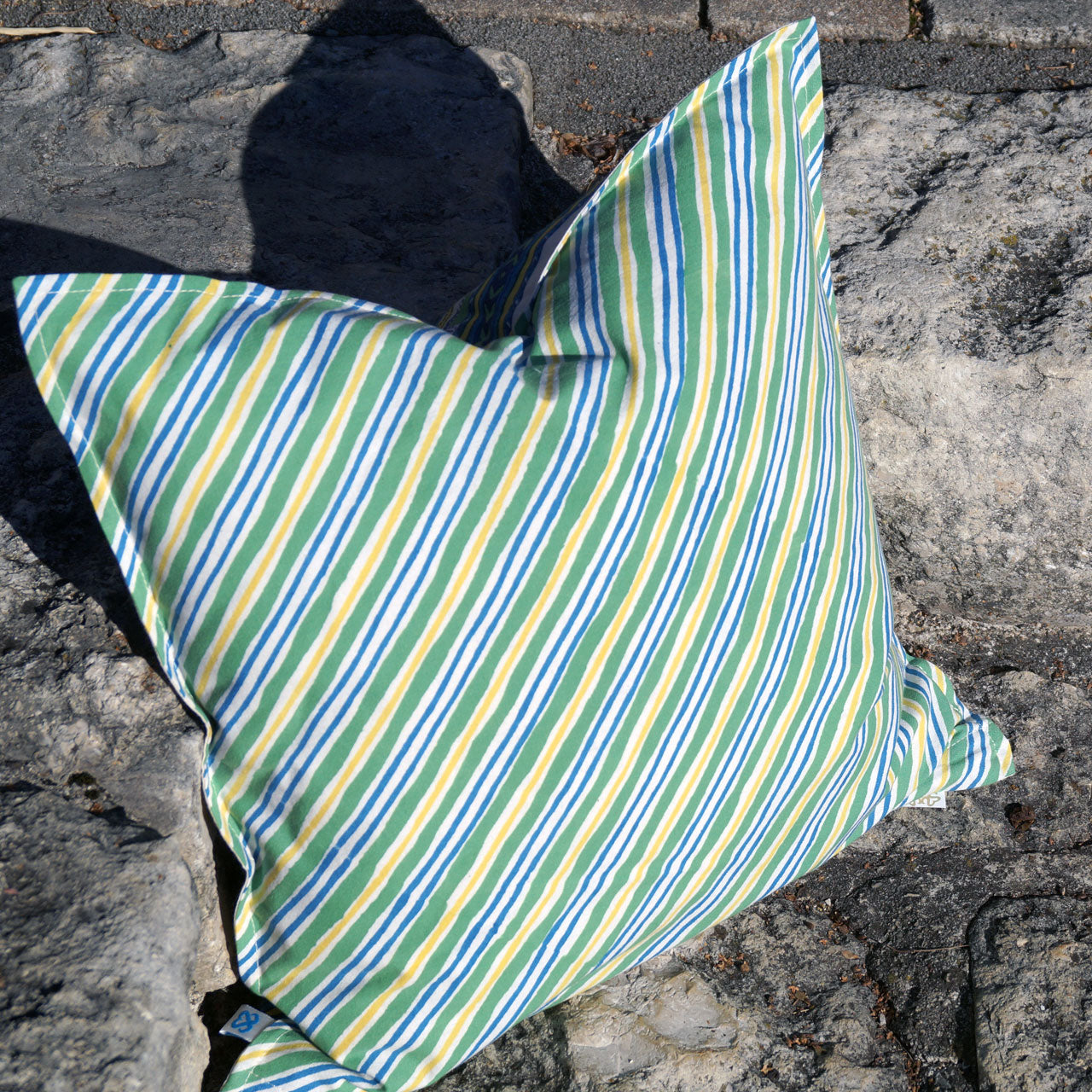 Kissenhülle Blockprint Modern Blue 40x40