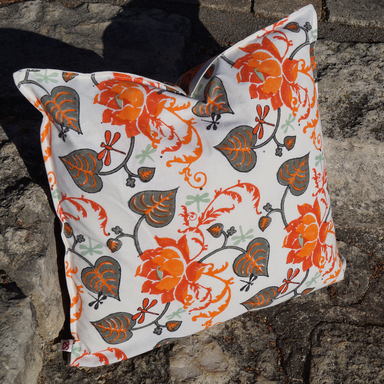 Kissenhülle Blockprint Waterlily 40x40