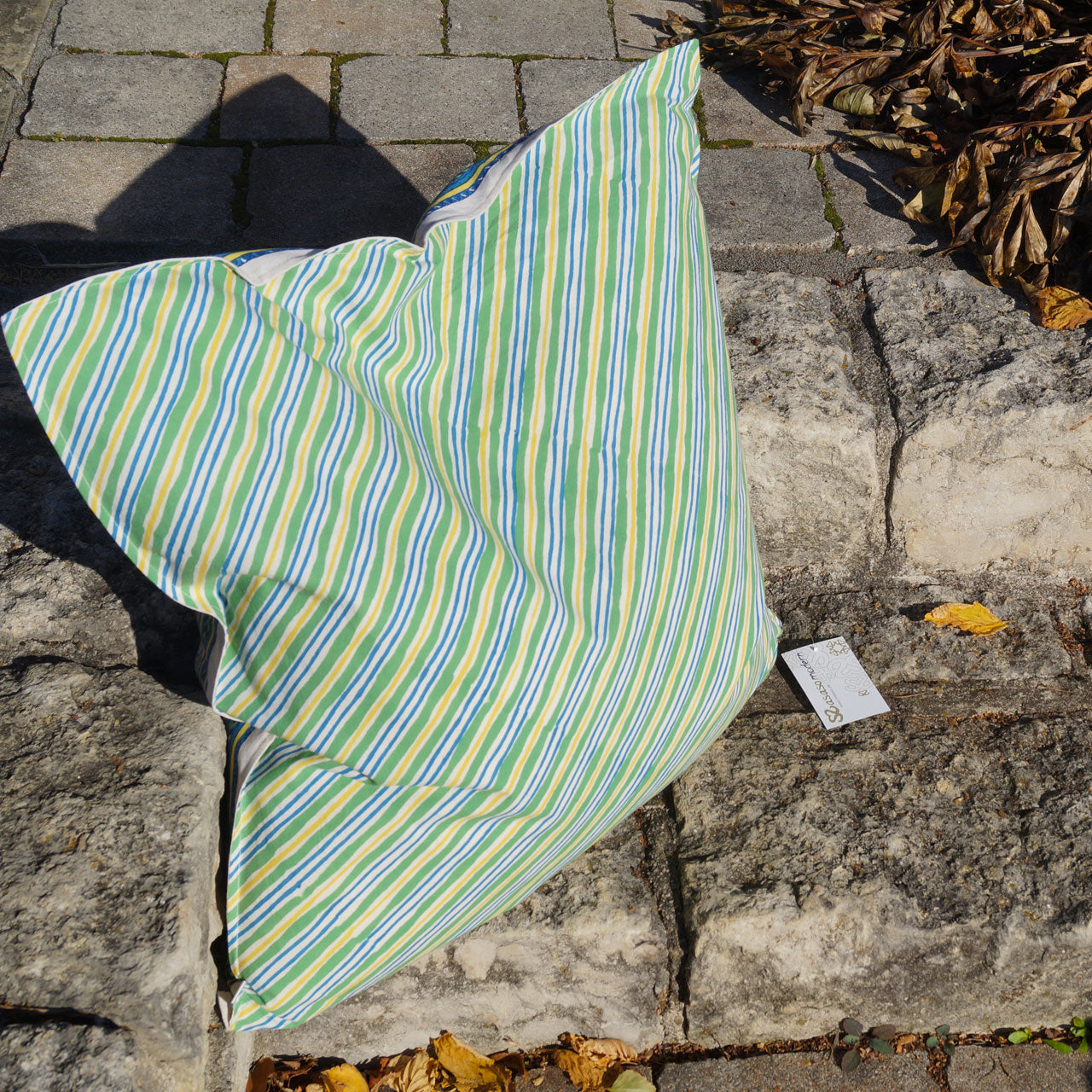 Kissenhülle Blockprint Modern Blue 60x60