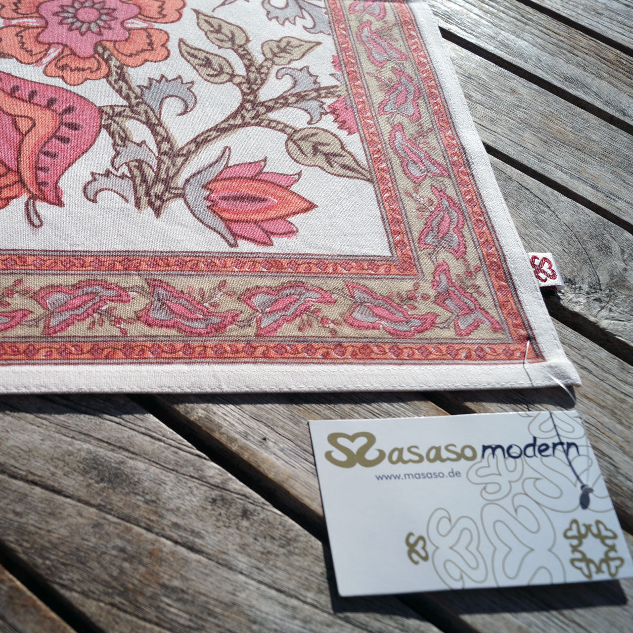 Tischdecke Blockprint Romance 90x90