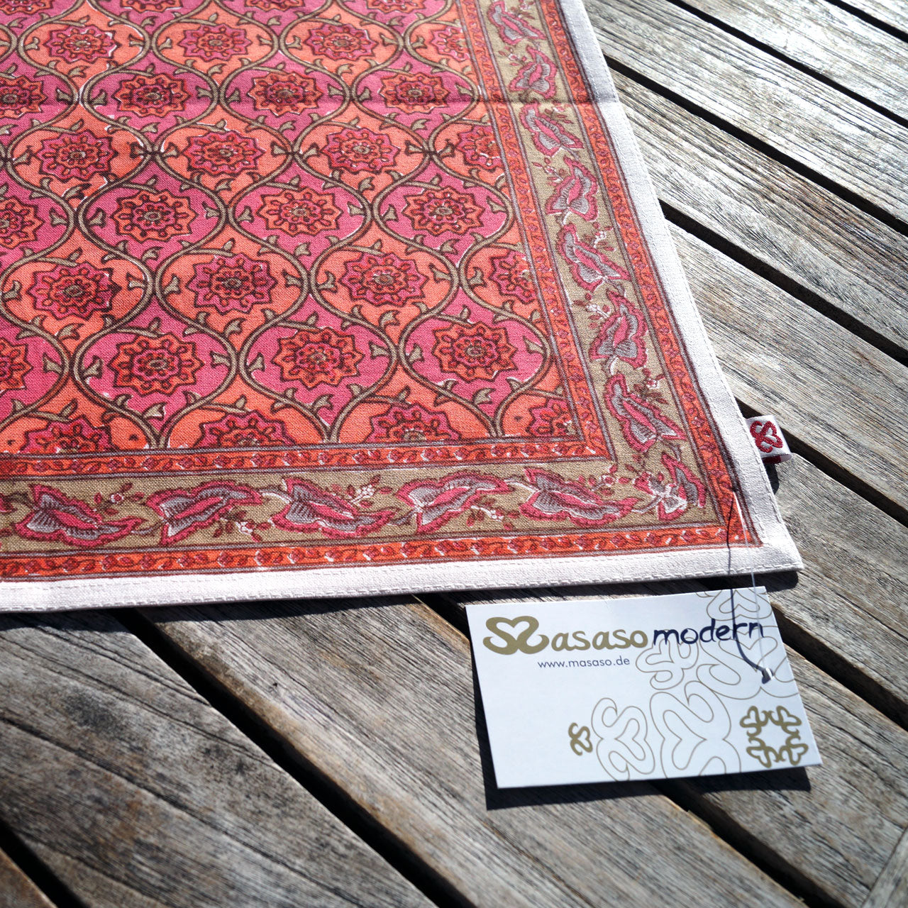 Tischdecke Blockprint Romance II 90x90