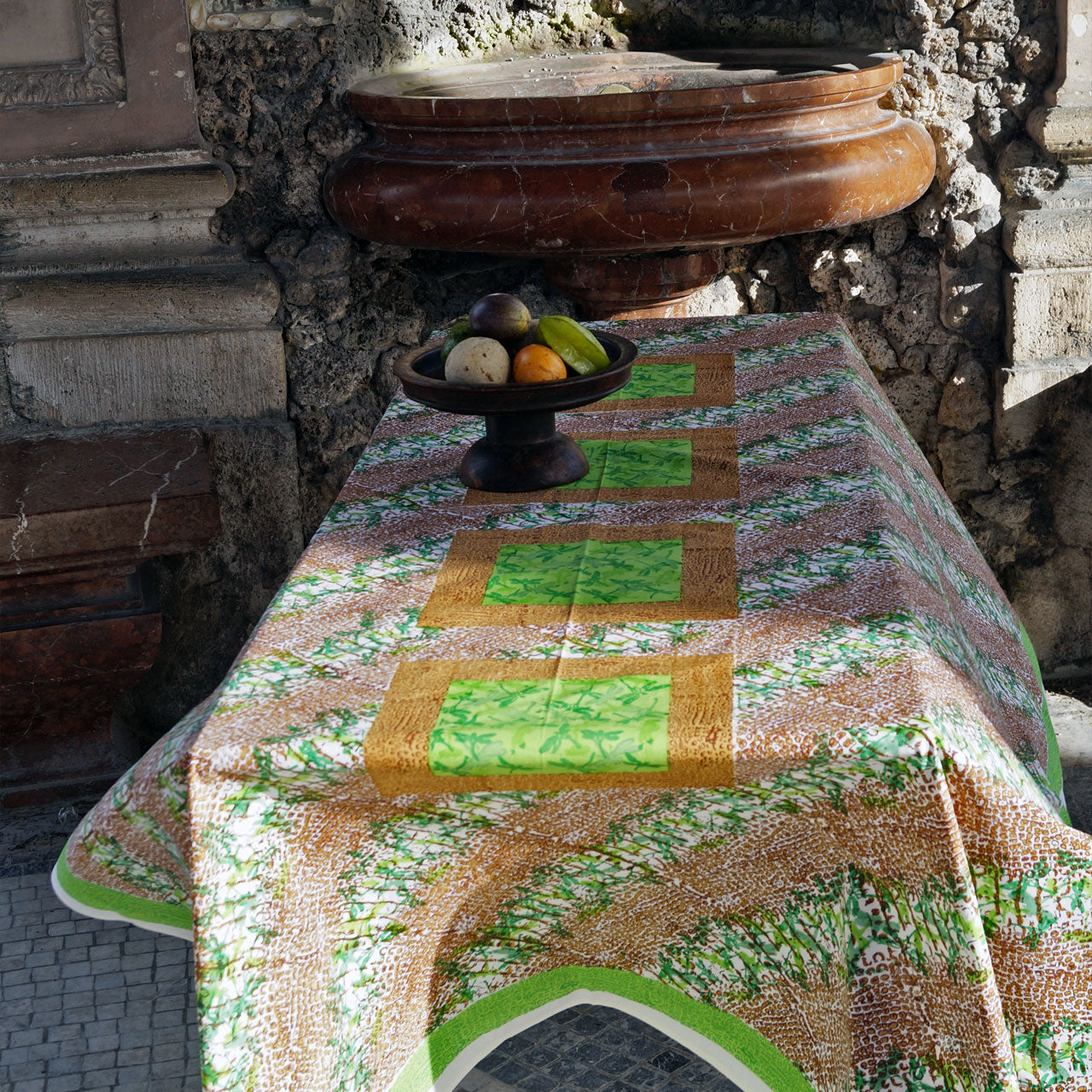 Tischdecke Blockprint Dragonfly 180x270 cm