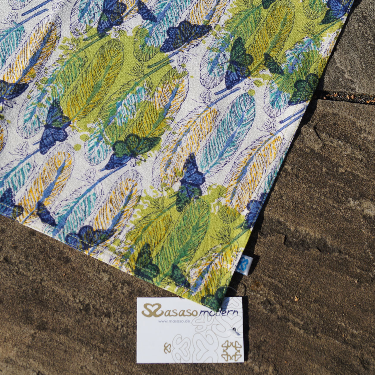 Geschirrtuch Blockprint Feather