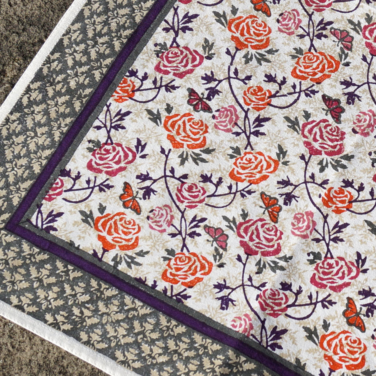 Geschirrtuch Blockprint Rose