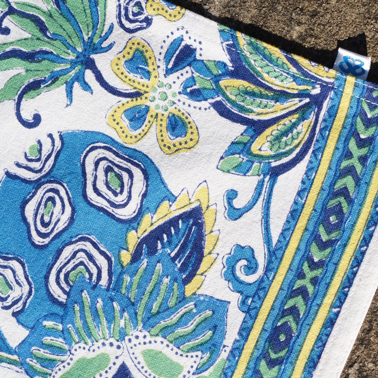 Geschirrtuch Blockprint Modern Blue