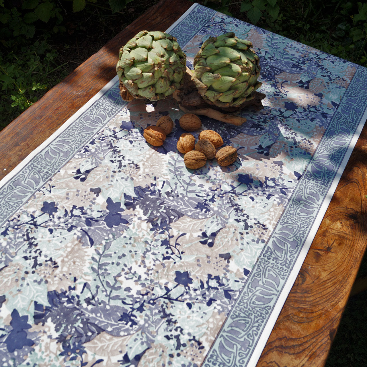 Tischläufer Leaves Stempeldruck 45x150