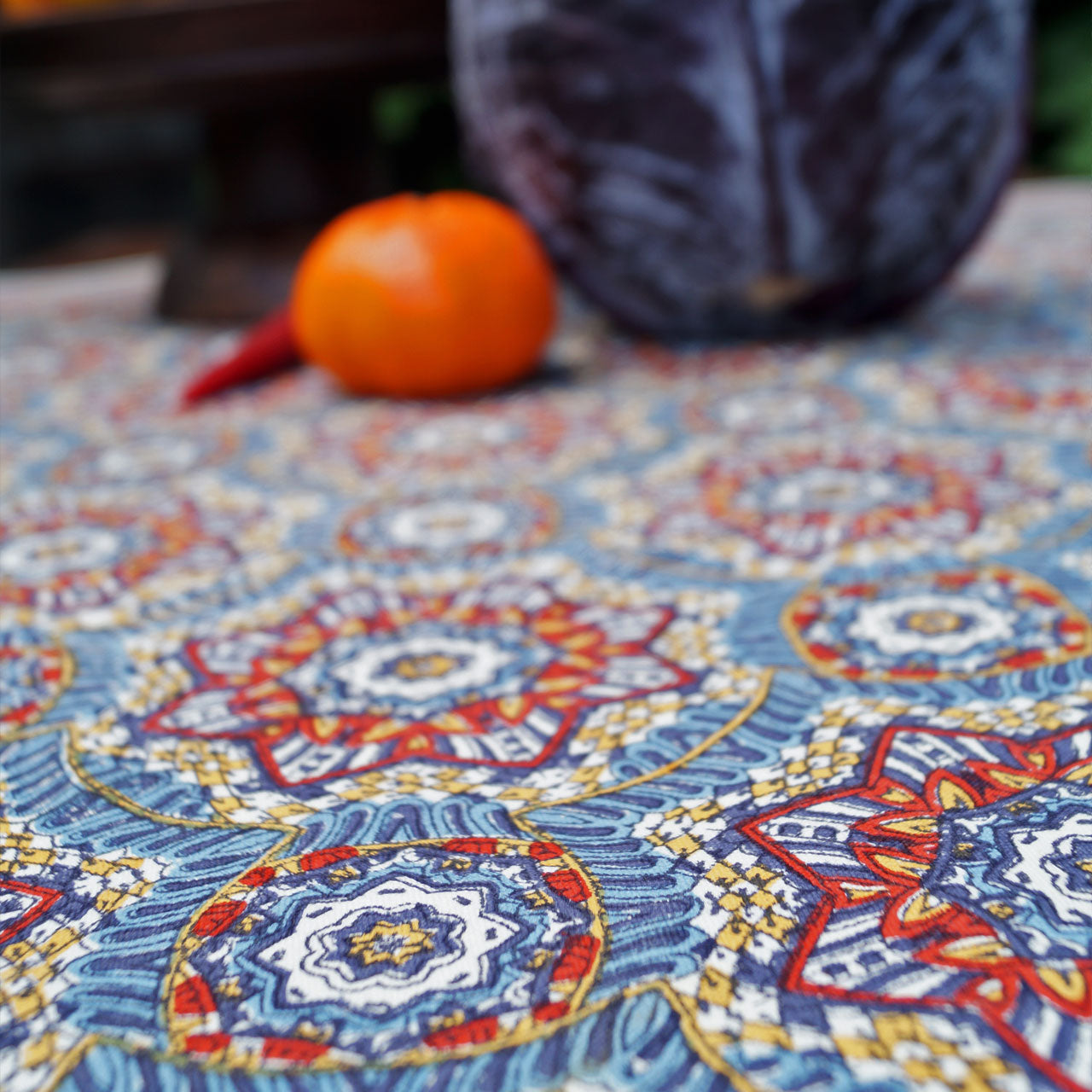 Tischdecke Ethno Stempeldruck 90x90