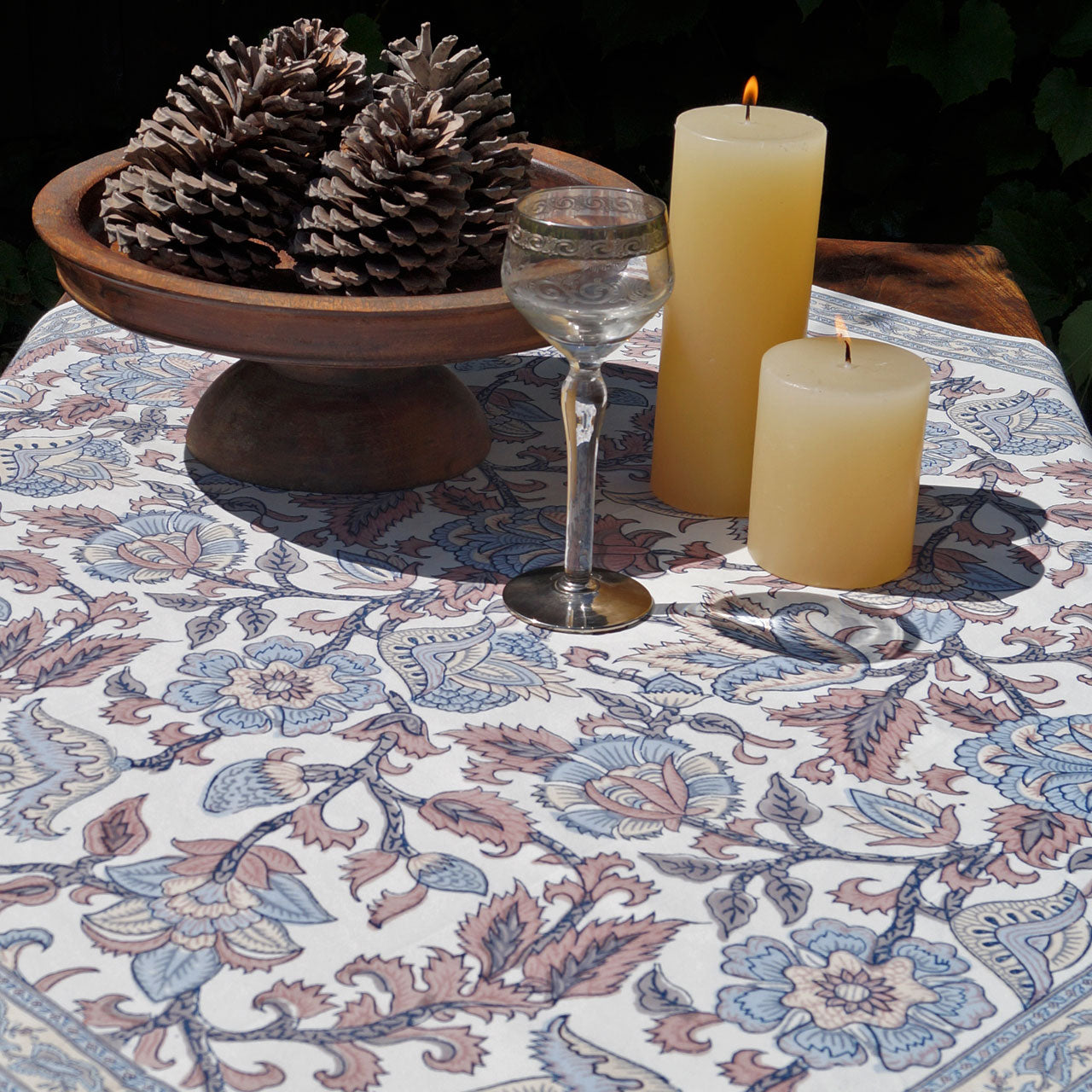 Tischdecke Blockprint Shadow 90x90