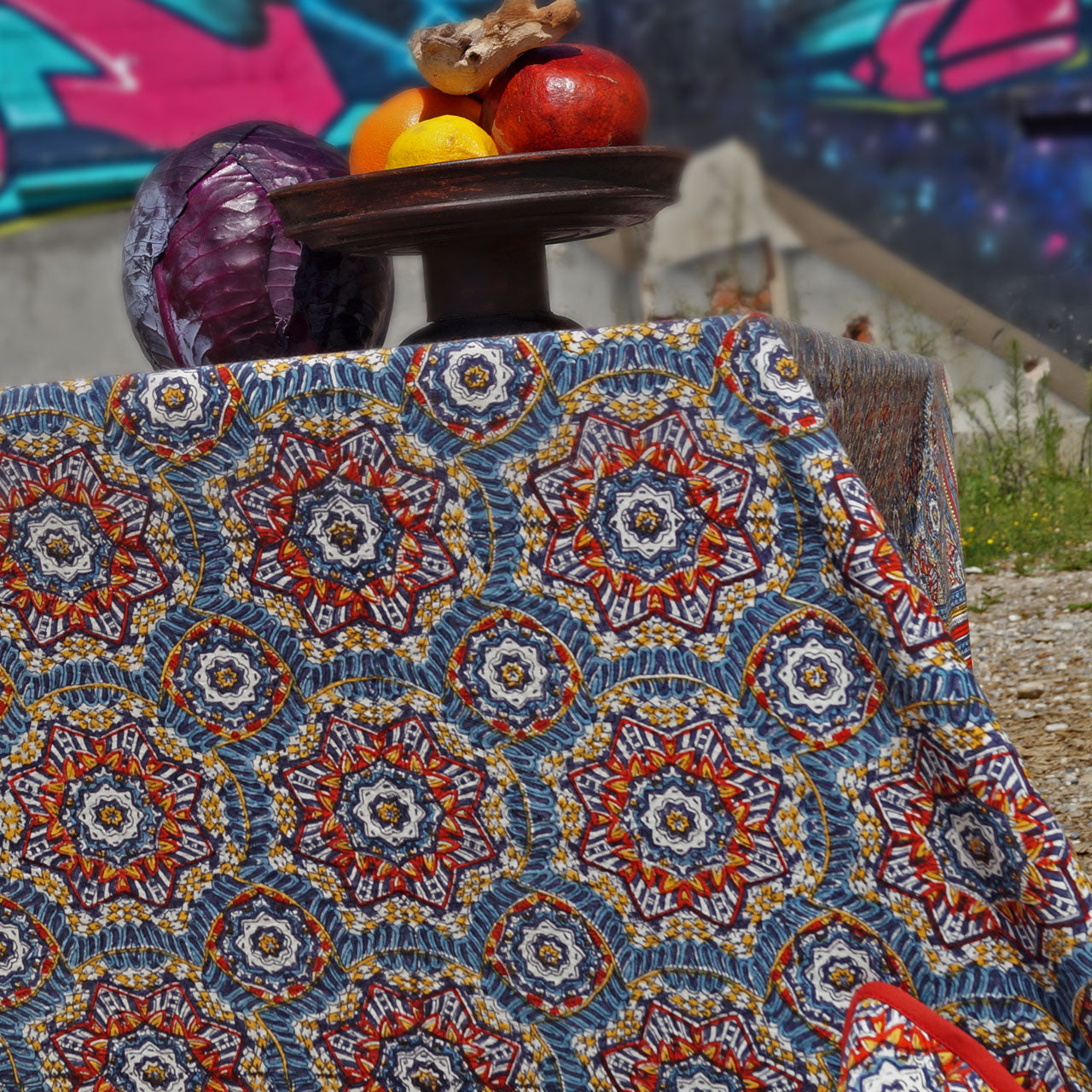 Tischdecke Ethno Stempeldruck 140x220