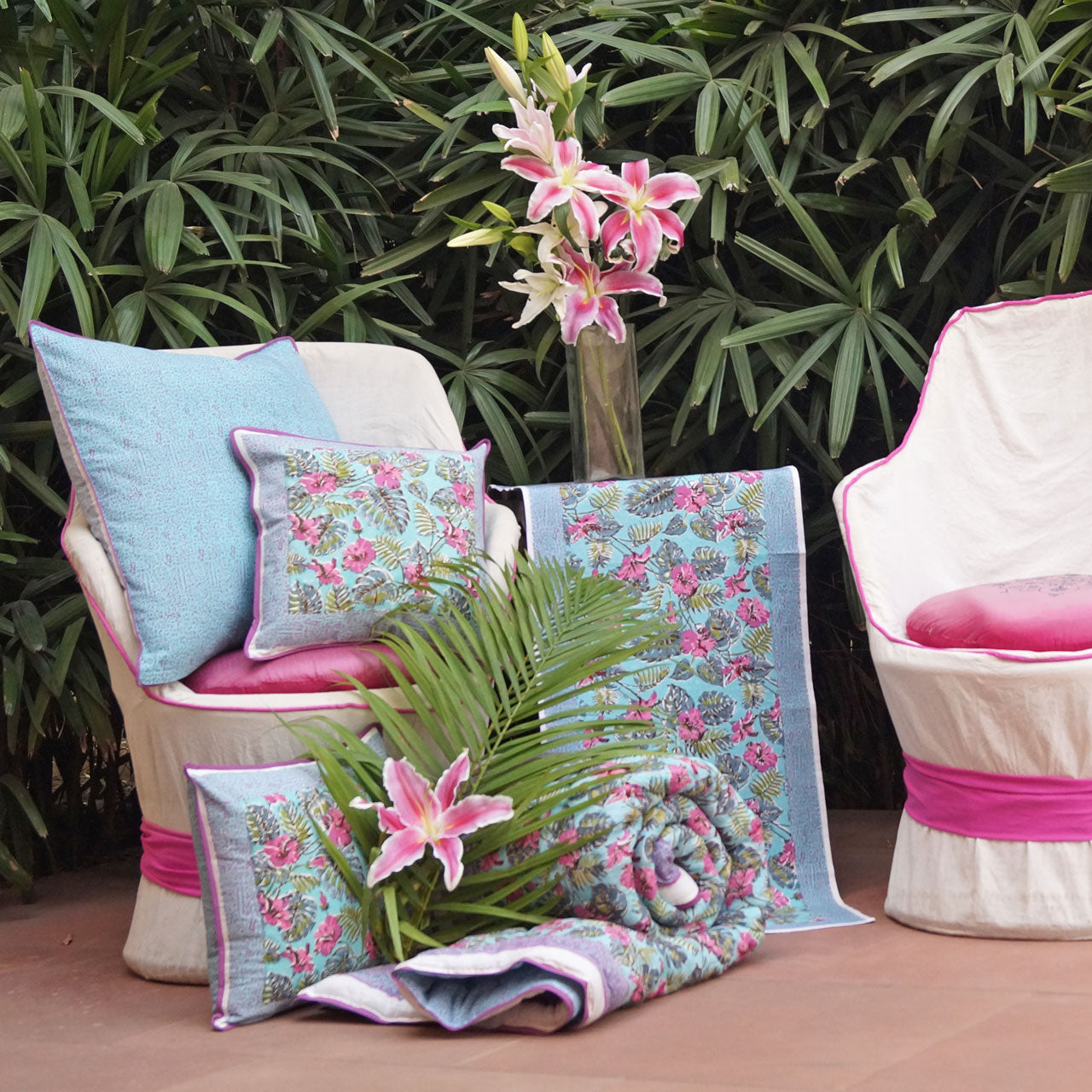 Tischläufer StempeldruckTropical 45x150