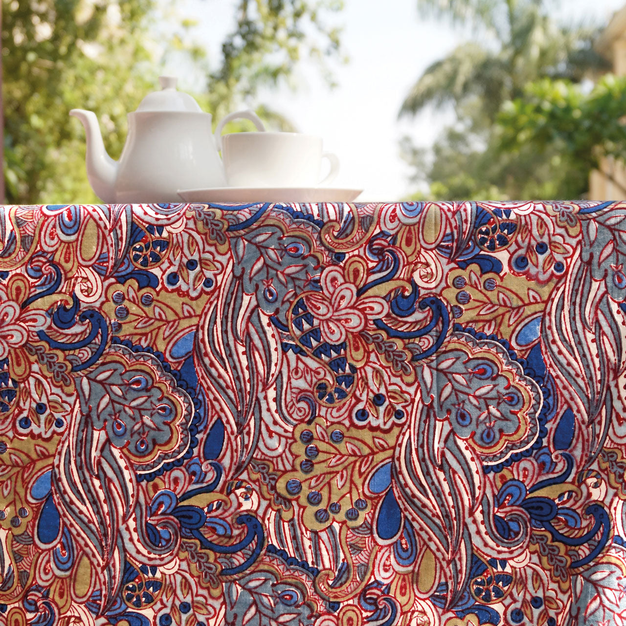 Tischdecke Boho Stempeldruck140x220 – Masaso