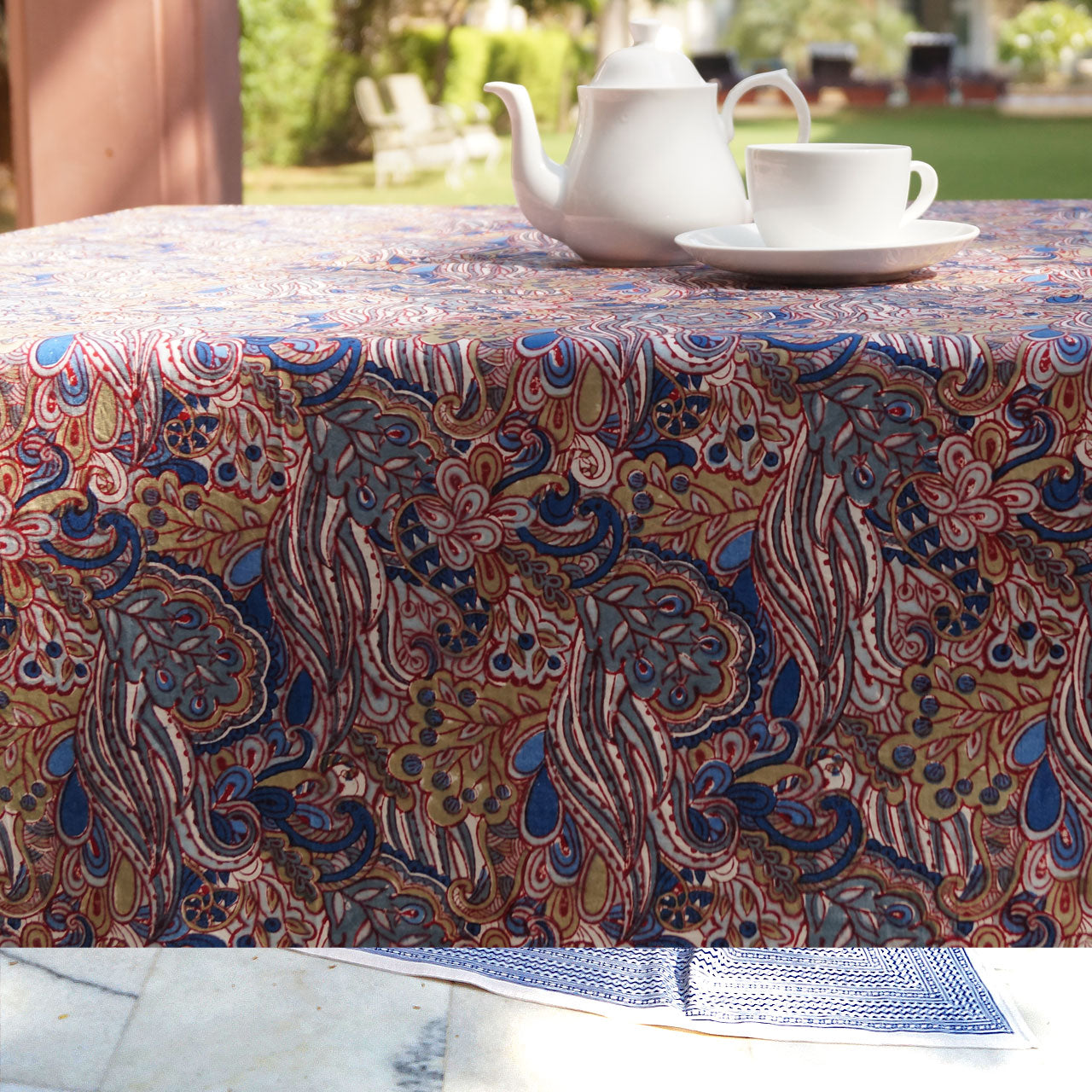 Tischdecke Boho Stempeldruck140x220