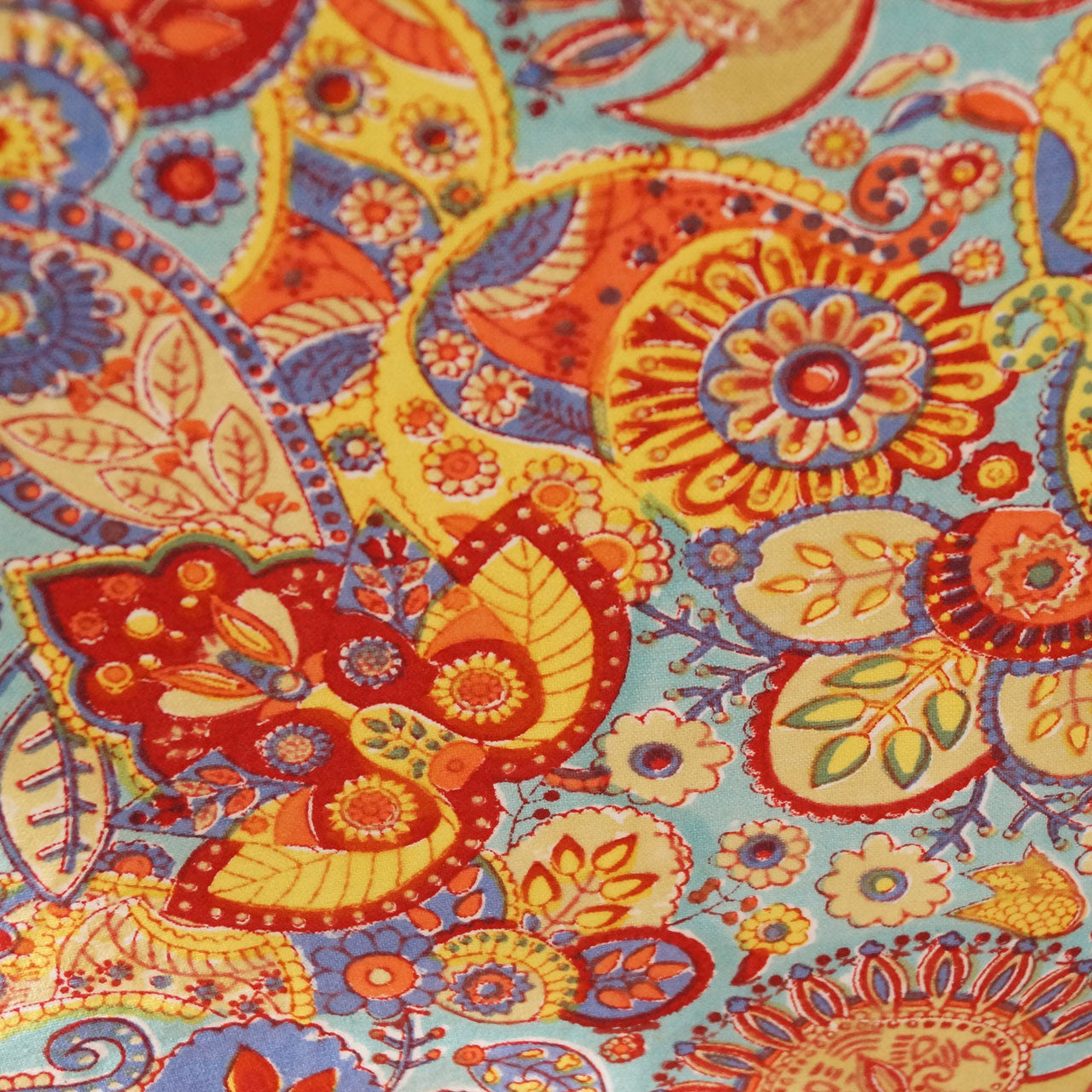 Tischdecke Blue Paisley Stempeldruck140x220