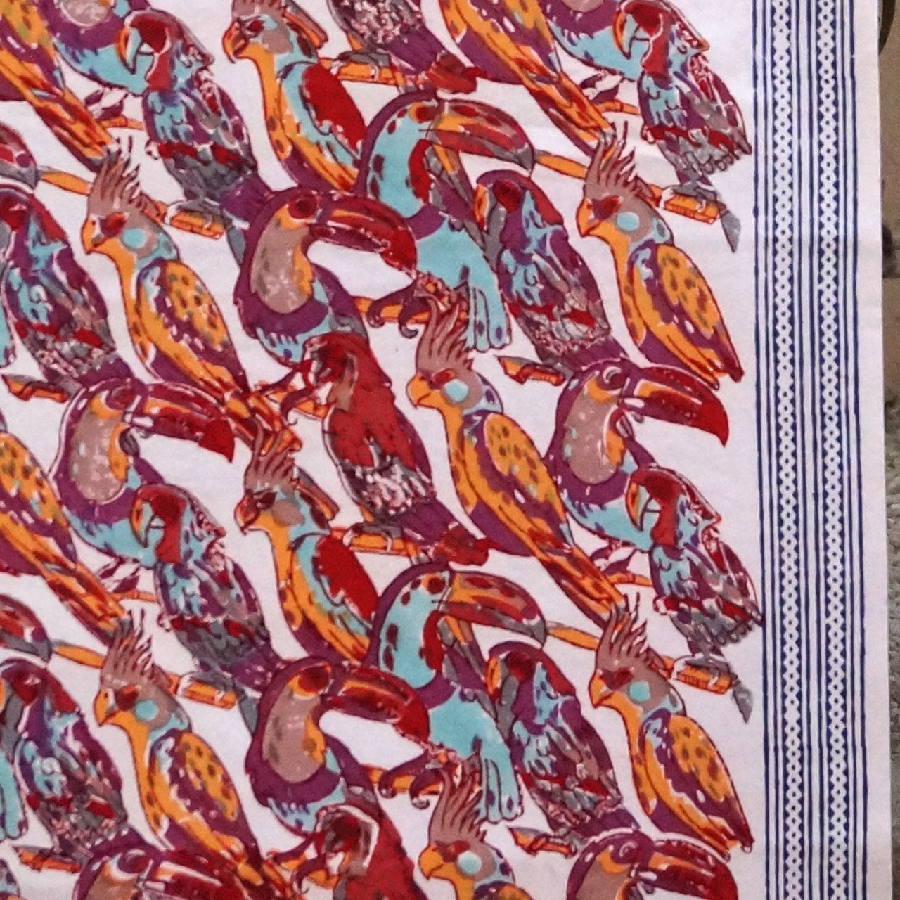 Tischläufer Parrot Stempeldruck 45x150