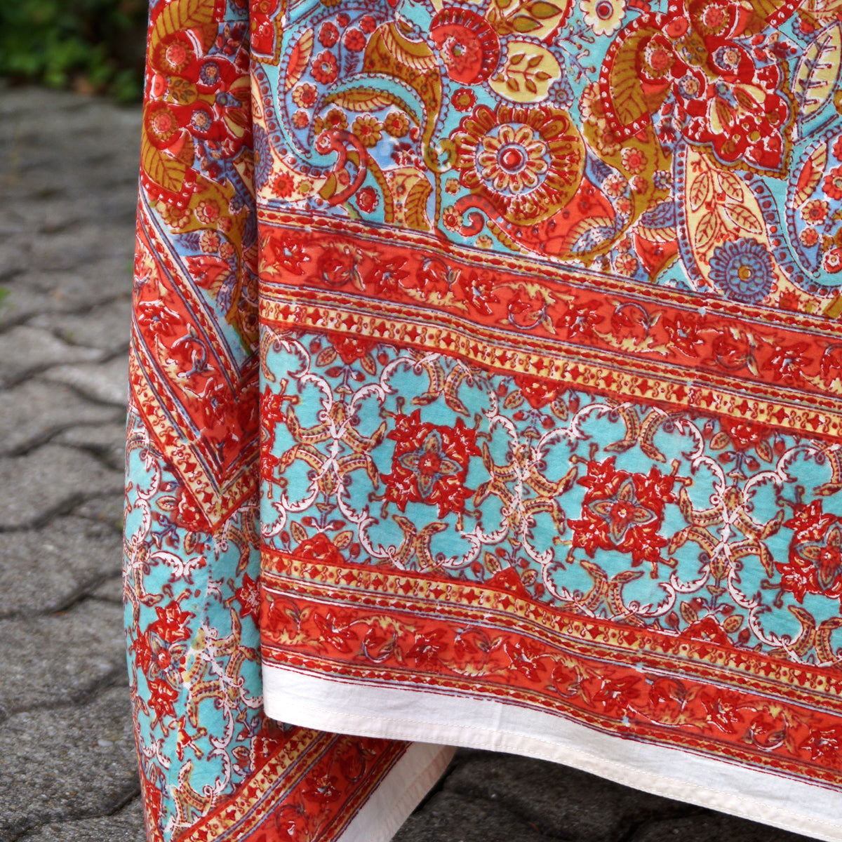 Tischdecke Autumn Paisley Stempeldruck ca.140x220