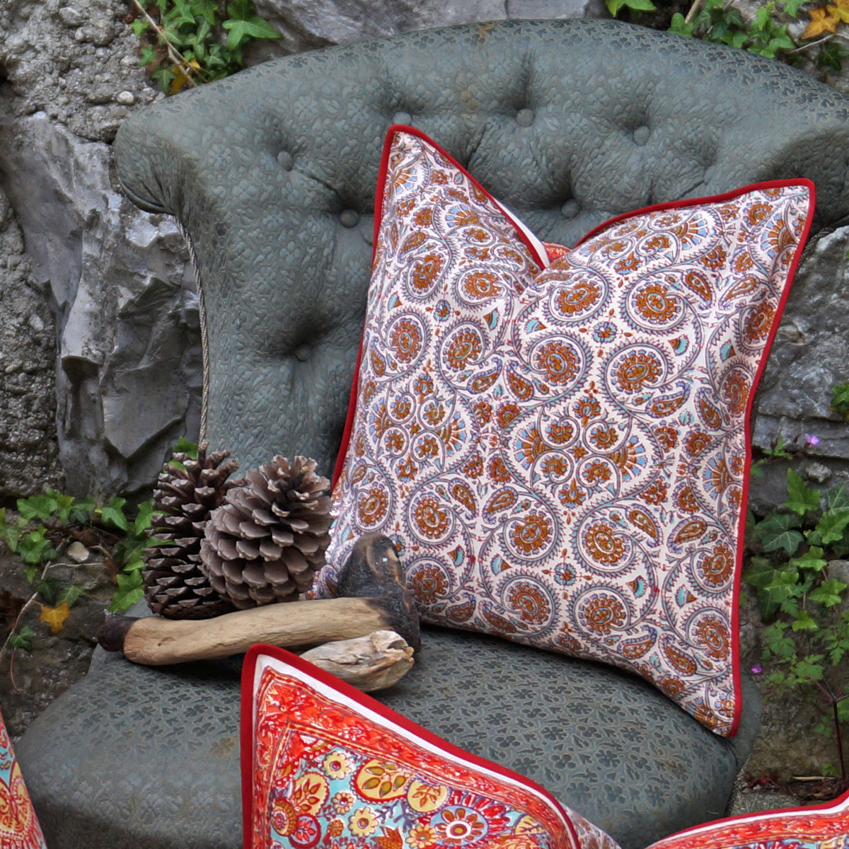 Kissenhülle Autumn Paisley Stempeldruck 40x40