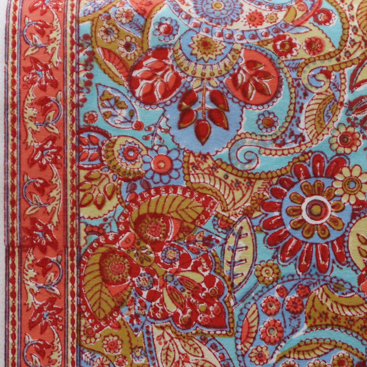 Tischdecke Blockprint Autumn Paisley 90x90