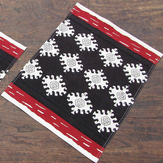 Platzsets (6 Stck.) Blockprint Black/Red Ethnic 35x45