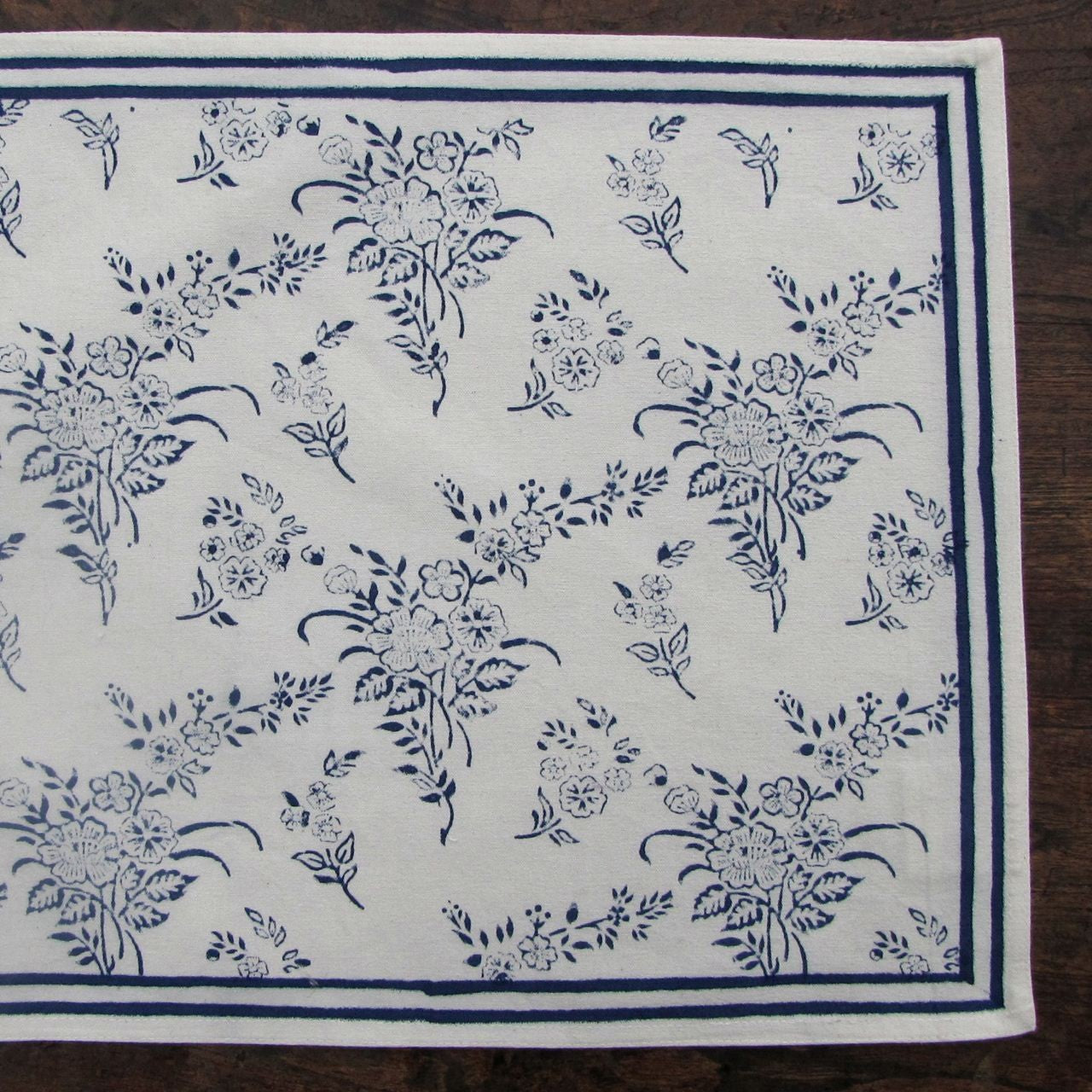 Platzsets (6 Stck.) Blockprint Blue White Floral 35x45