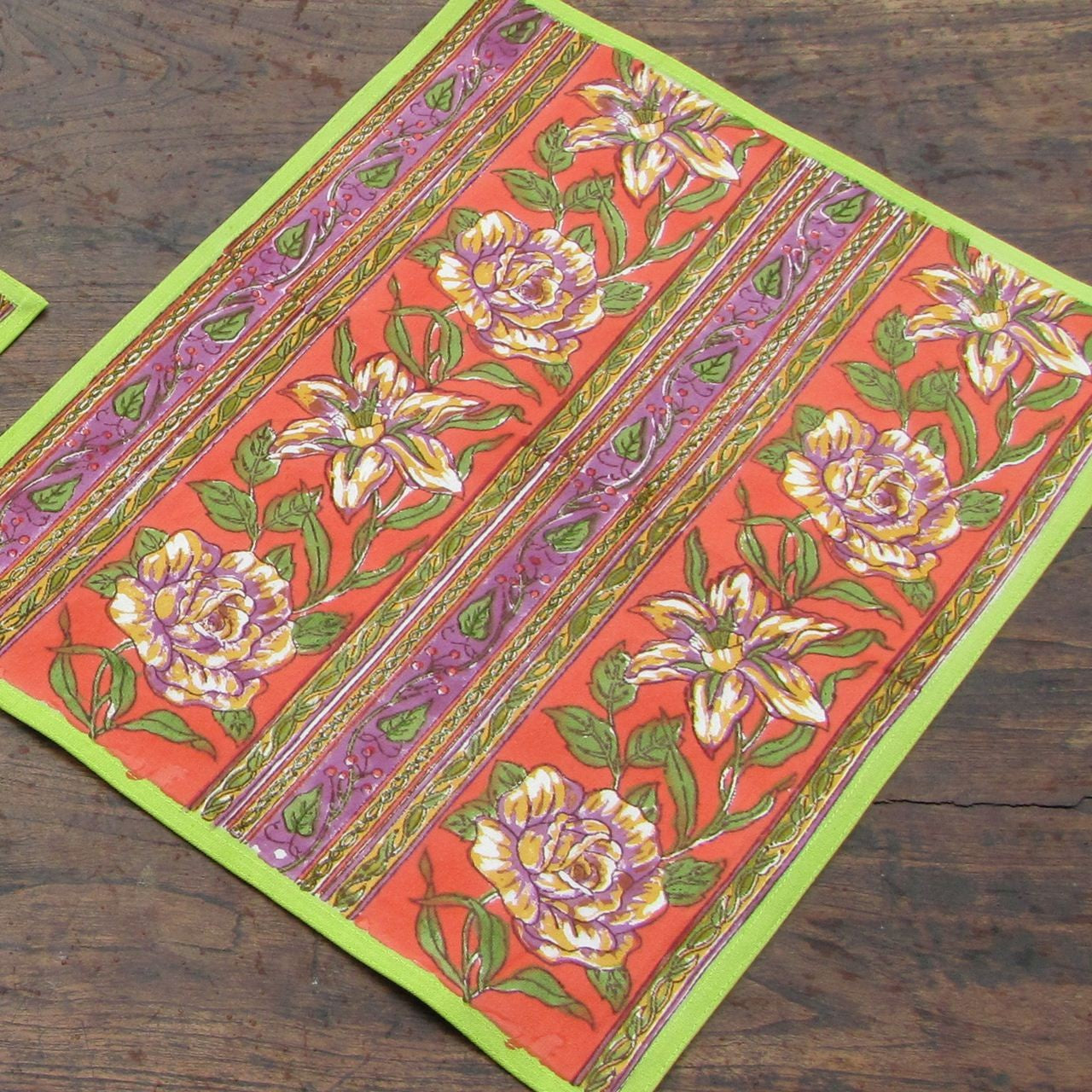 Platzsets (4 Stck.) Blockprint Green Floral 35x45