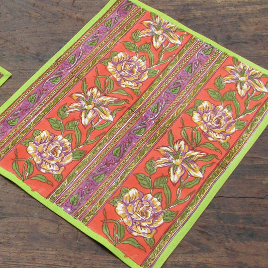 Platzsets (4 Stck.) Blockprint Green Floral 35x45