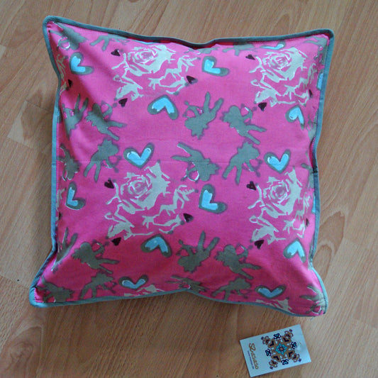 Kissenhülle Blockprint Cupidon pink 40x40