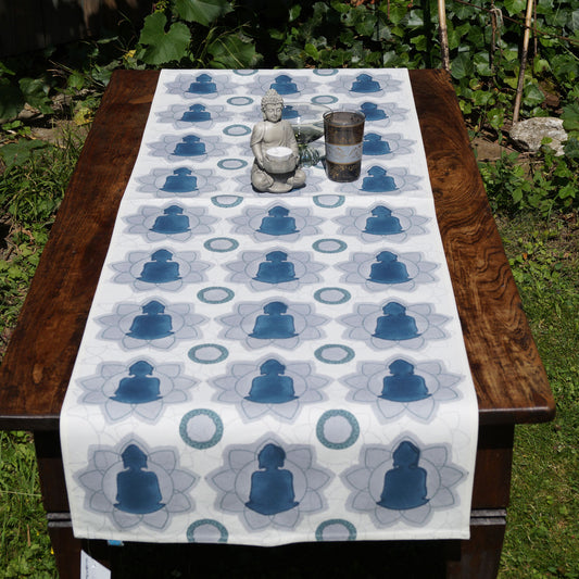 Tischläufer Blockprint Buddha I 45x150