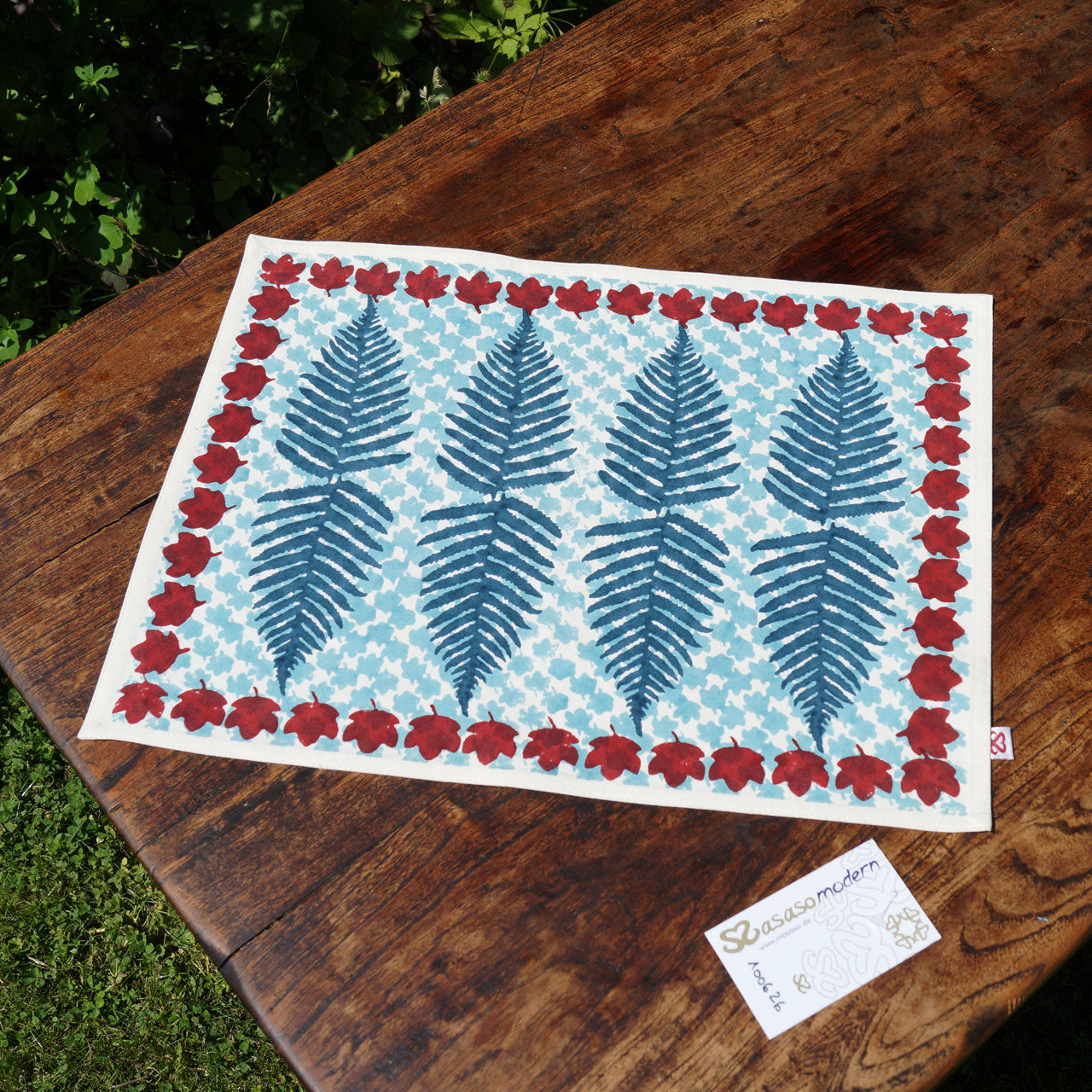 Platzsets (4 Stck.) Blockprint Farn 35x45