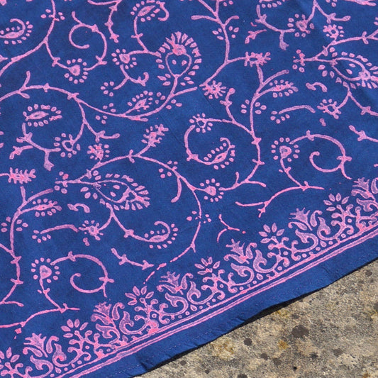 Schal Blockprint Indira Pink 75x75