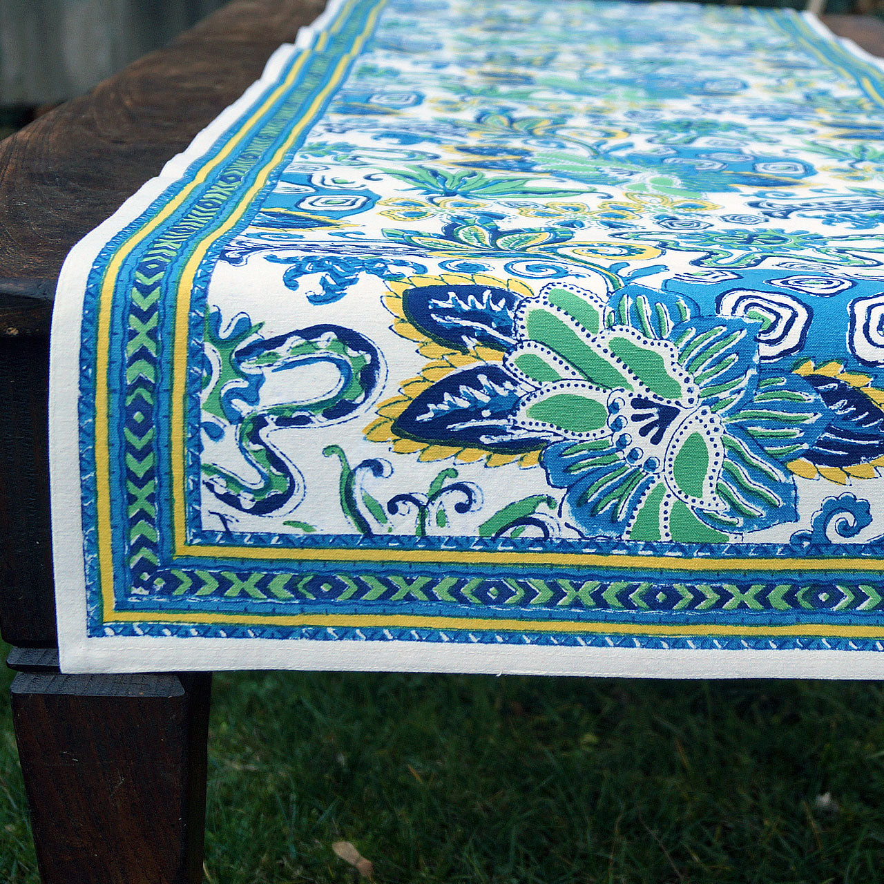 Tischläufer – Blockprint 45x150 Blue Modern Masaso