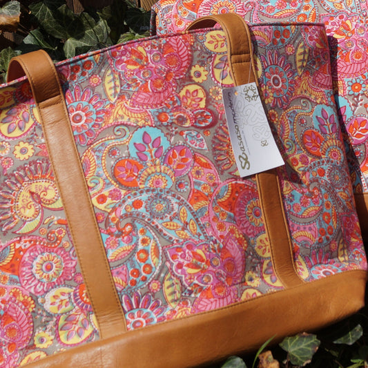 Shopping Bag Pink Paisley